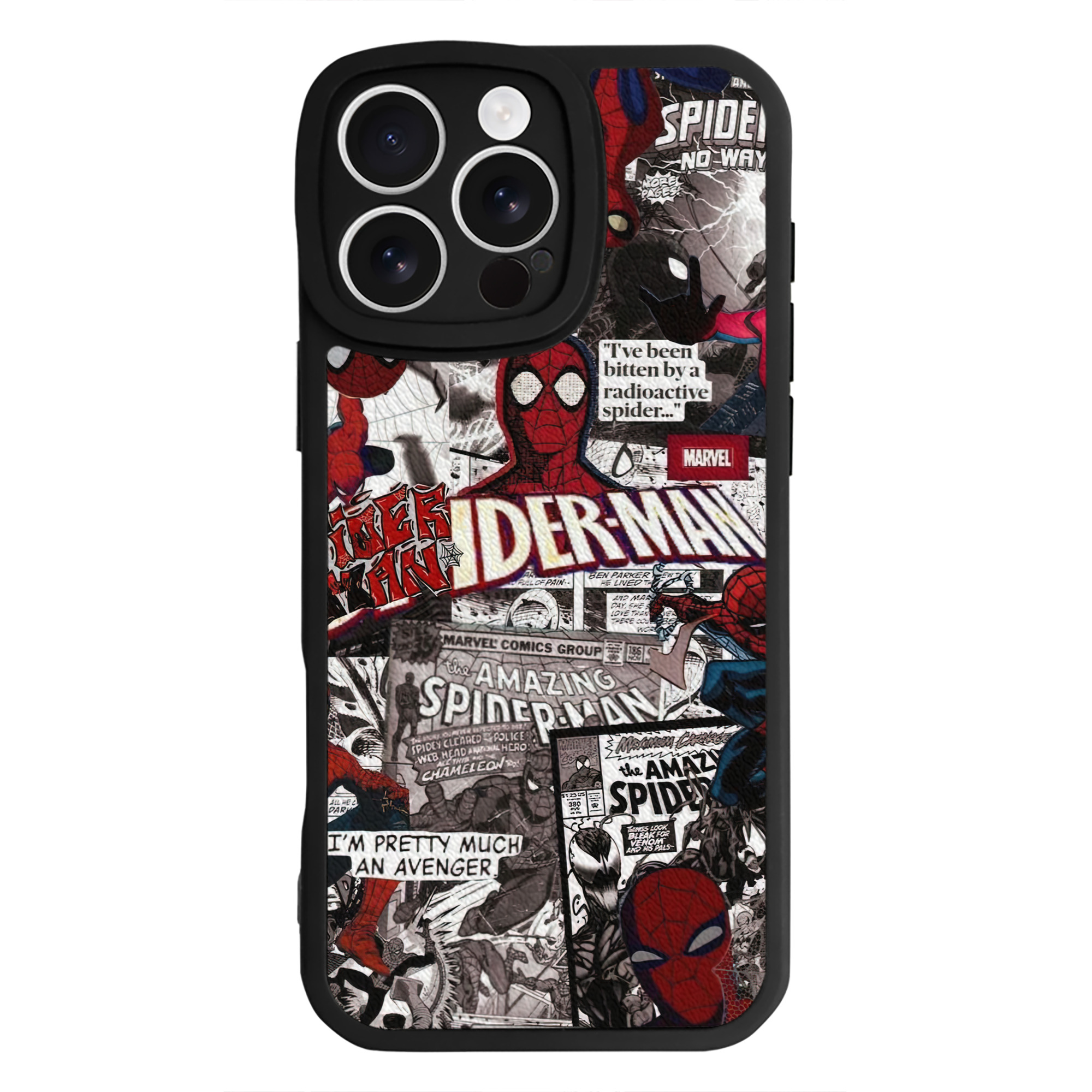Spider Man スパイダーマン 【iPhone 16シリーズ対応】シリコンスマホケース（レザー調） 材質：シリコン